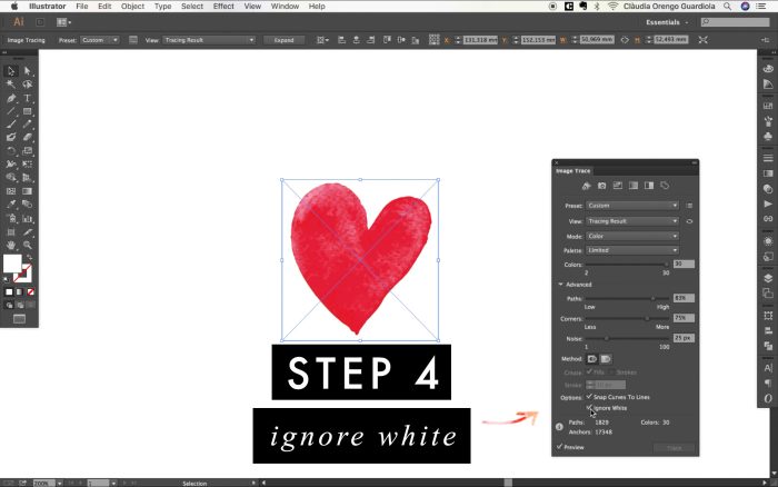 heartmade.es | How to vectorize any watercolor painting with Illustrator